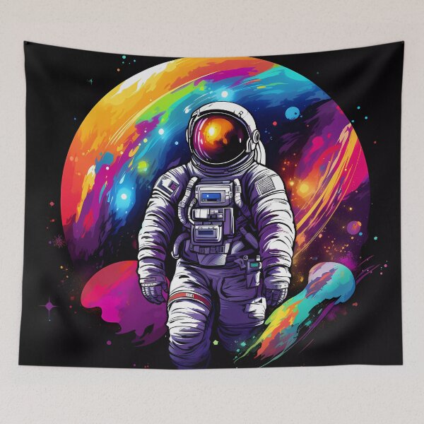 Item preview, “Galaxy in Technicolor: Astronaut on a Mission” designed and sold by Art-Vortex-fr.