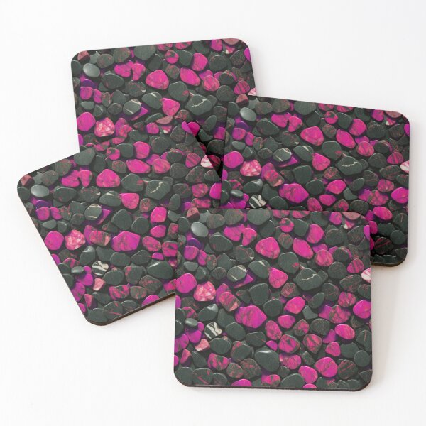Item preview, Beautiful Smooth Colorful Pebbles Pattern - Pink And Black Marbles designed and sold by Moonsiess.