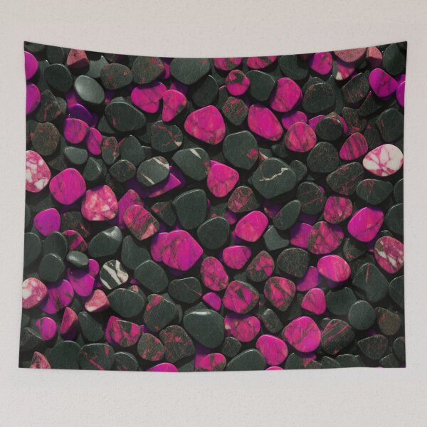 Item preview, Beautiful Smooth Colorful Pebbles Pattern - Pink And Black Marbles designed and sold by Moonsiess.