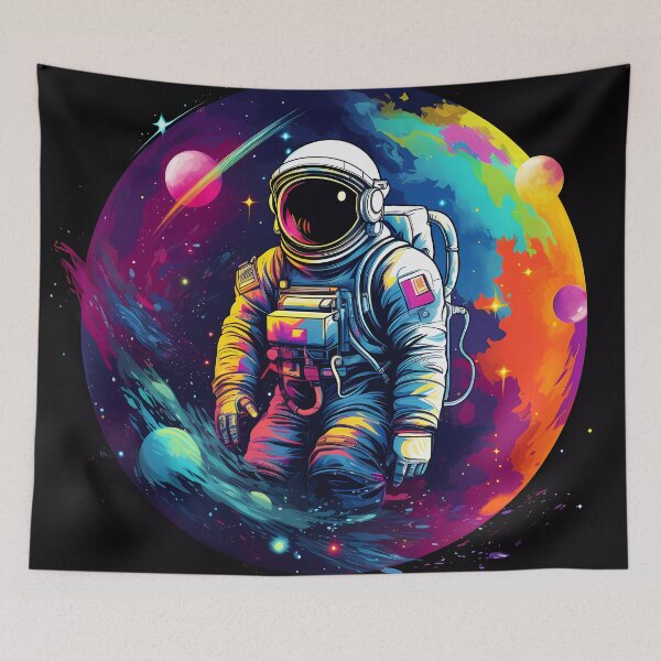 Item preview, “Galaxy in Technicolor: Astronaut on a Mission” designed and sold by Art-Vortex-fr.