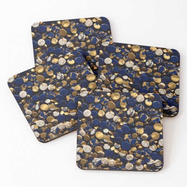 Item preview, Beautiful Smooth Colorful Pebbles Pattern - Blue Teal And Golden Marbles designed and sold by Moonsiess.