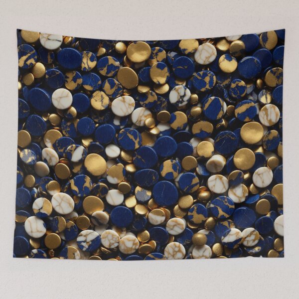 Item preview, Beautiful Smooth Colorful Pebbles Pattern - Blue Teal And Golden Marbles designed and sold by Moonsiess.
