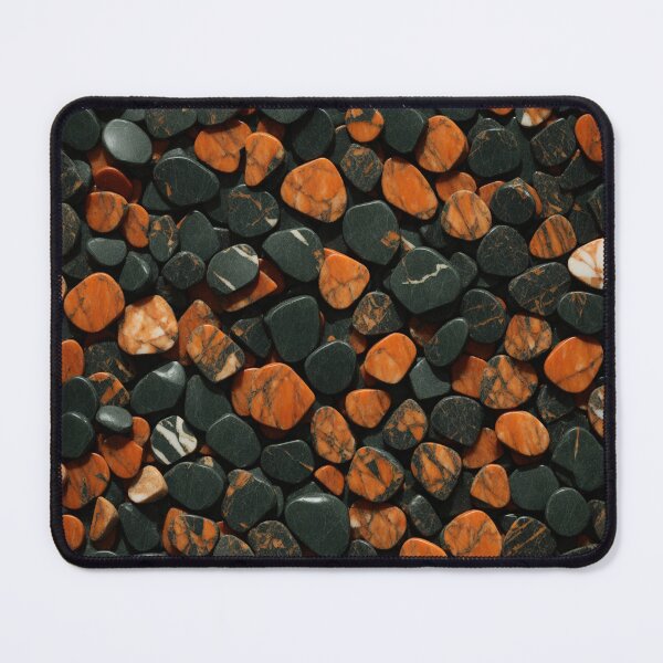 Item preview, Beautiful Smooth Colorful Pebbles Pattern - Orange Salmon Black Marbles designed and sold by Moonsiess.