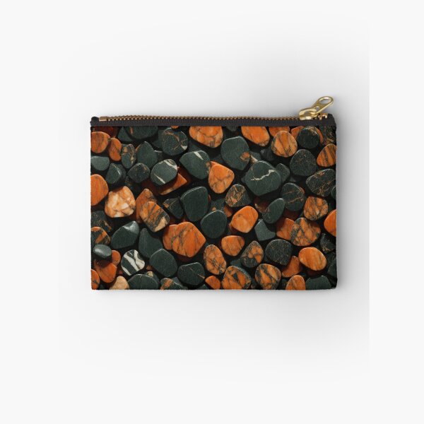 Item preview, Beautiful Smooth Colorful Pebbles Pattern - Orange Salmon Black Marbles designed and sold by Moonsiess.