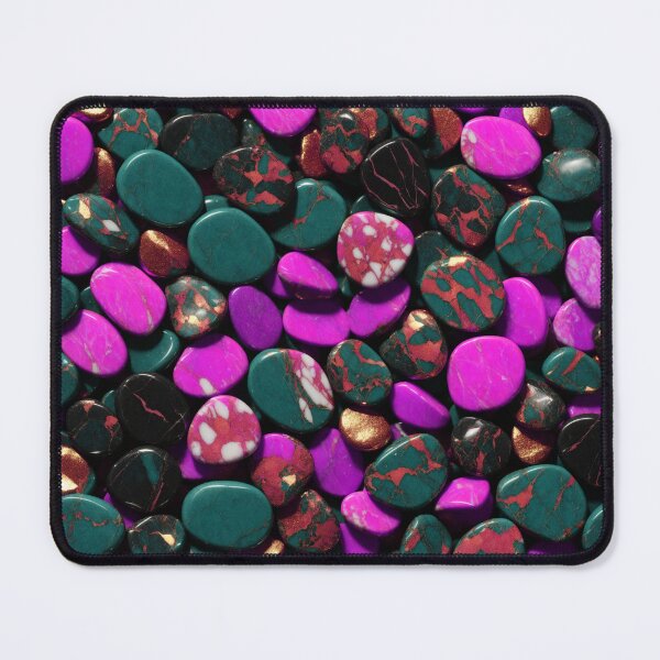 Item preview, Beautiful Smooth Colorful Pebbles Pattern - Purple Teal Rose Gold Marbles designed and sold by Moonsiess.