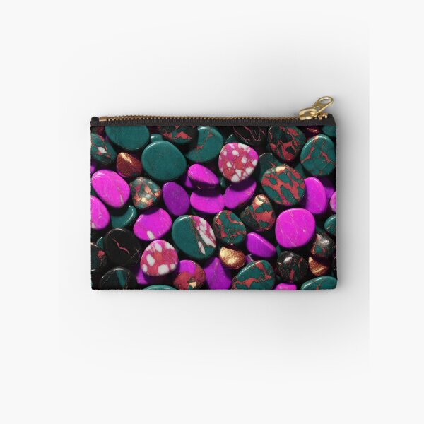 Item preview, Beautiful Smooth Colorful Pebbles Pattern - Purple Teal Rose Gold Marbles designed and sold by Moonsiess.