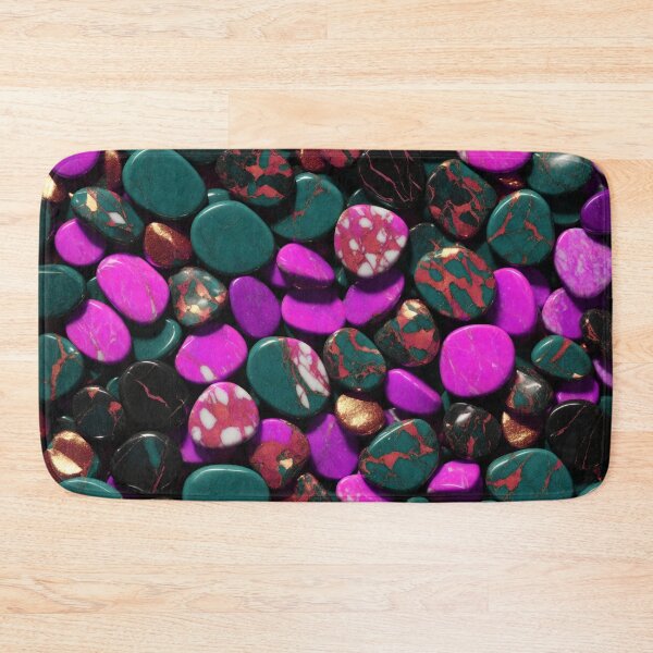 Item preview, Beautiful Smooth Colorful Pebbles Pattern - Purple Teal Rose Gold Marbles designed and sold by Moonsiess.