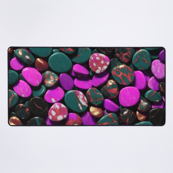 Item preview, Beautiful Smooth Colorful Pebbles Pattern - Purple Teal Rose Gold Marbles designed and sold by Moonsiess.