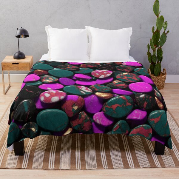 Item preview, Beautiful Smooth Colorful Pebbles Pattern - Purple Teal Rose Gold Marbles designed and sold by Moonsiess.