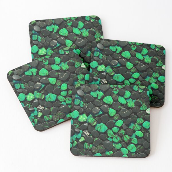 Item preview, Beautiful Smooth Colorful Pebbles Pattern - Green Black Marbles designed and sold by Moonsiess.
