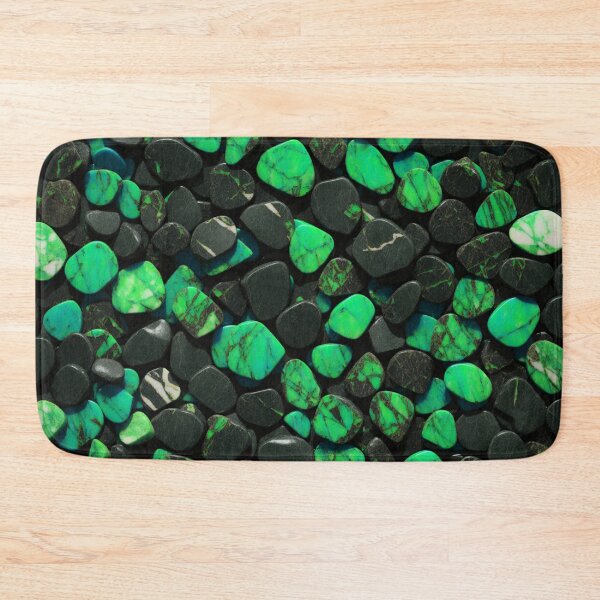 Item preview, Beautiful Smooth Colorful Pebbles Pattern - Green Black Marbles designed and sold by Moonsiess.