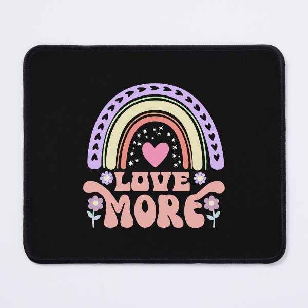Item preview, Love More in soft colors flowers, hearts and rainbow designed and sold by coloryourwings.