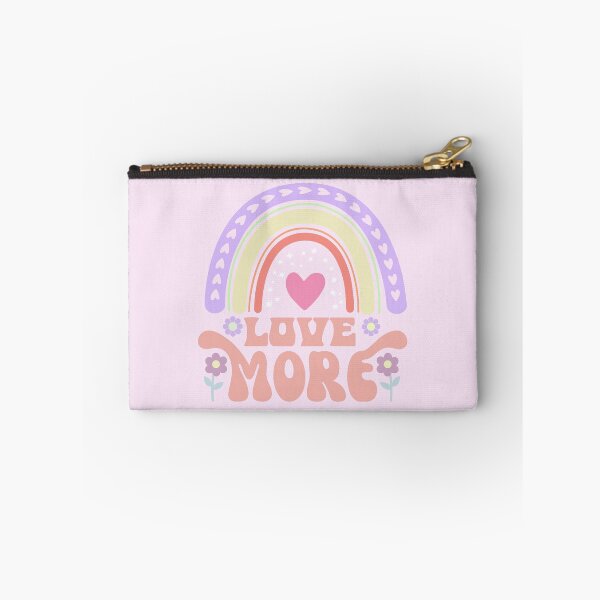 Item preview, Love More in soft colors flowers, hearts and rainbow designed and sold by coloryourwings.