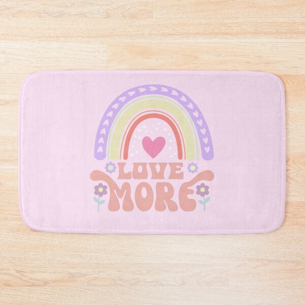 Item preview, Love More in soft colors flowers, hearts and rainbow designed and sold by coloryourwings.