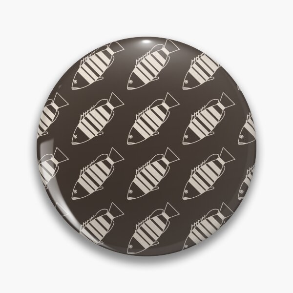 Item preview, Adorable Bar Cod Fish in Cream on Black Coffee designed and sold by fruttidimare.
