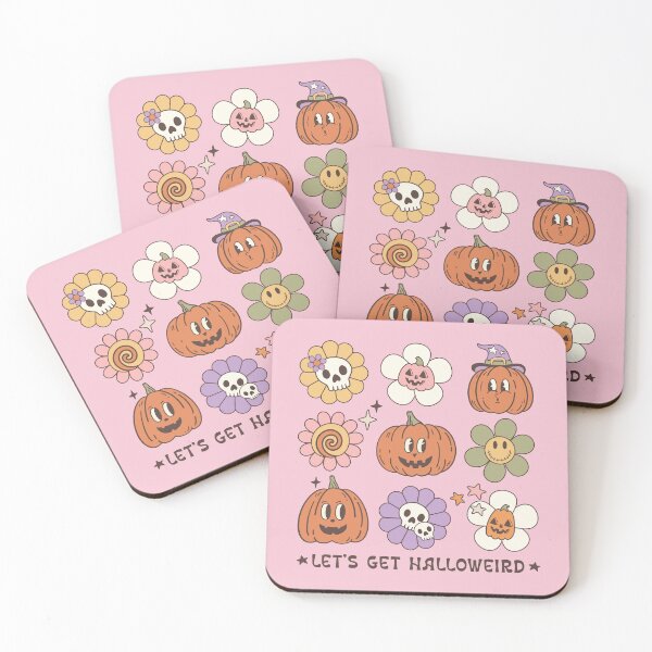 Item preview, Let's Get Halloweird Cute Candy Hearts Pink Pumpkins  designed and sold by ArtMeetsPizza.