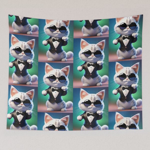 Aperçu de l'œuvre Chat mignon portant un smoking créée et vendue par AiArtworkz.