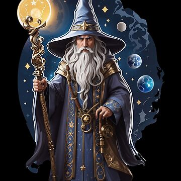 Artwork thumbnail, Wizard in blue hat and cloak by DJALCHEMY