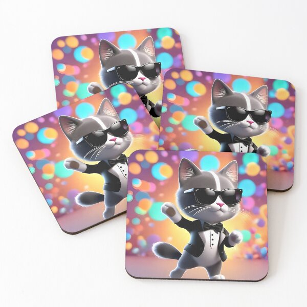 Aperçu de l'œuvre Un chat cool qui danse créée et vendue par AiArtworkz.