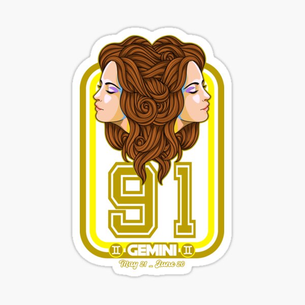 Gemini Born in 1991 Zodiac star sign horoscope Astrology Sticker