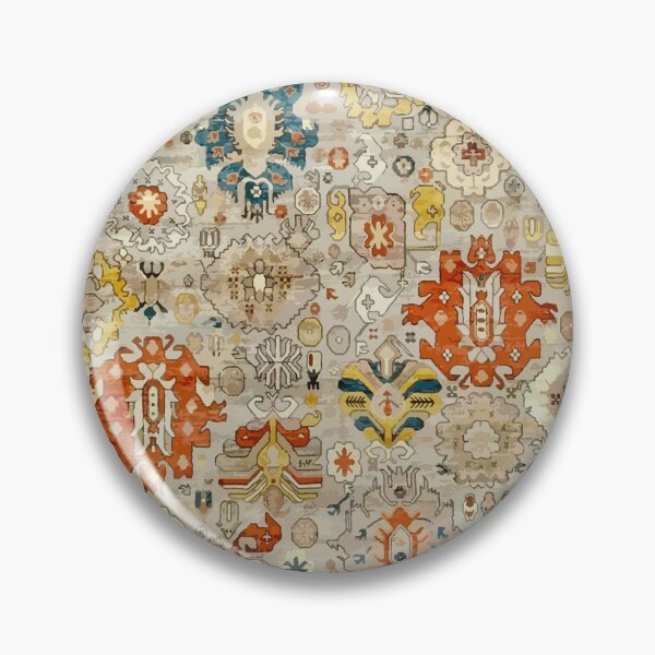 Item preview, Colorful Safavid Rug with Ivory Background  designed and sold by Vicky Brago-Mitchell®.