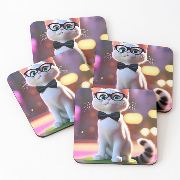 Aperçu de l'œuvre Chat mignon portant des lunettes créée et vendue par AiArtworkz.