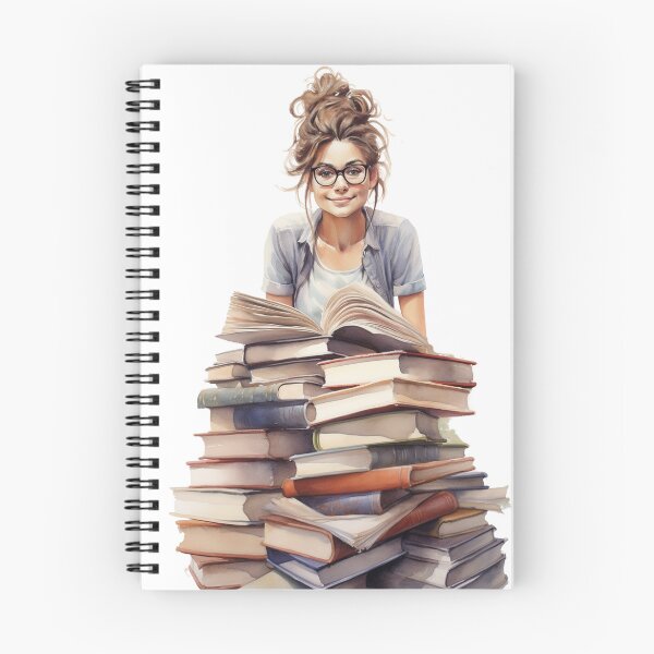 Item preview, Beautiful Woman and a Mountain of Books designed and sold by Sketch-Shack.