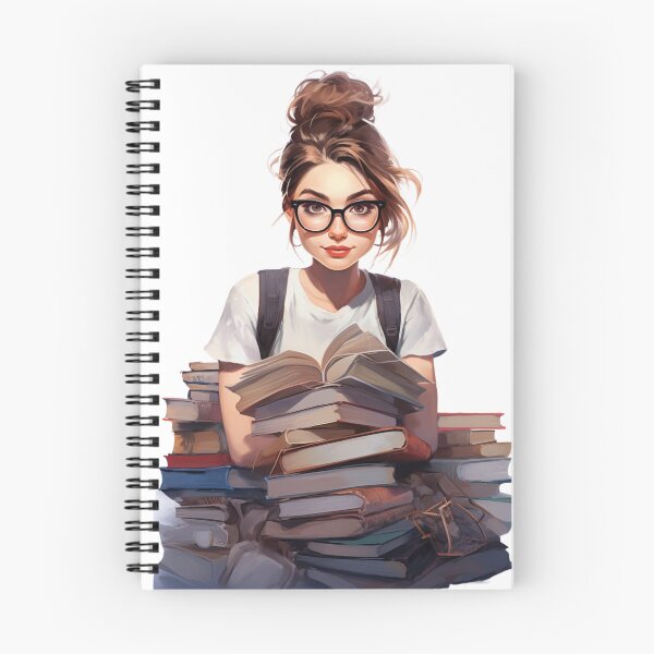 Item preview, Beautiful Woman and a Mountain of Books designed and sold by Sketch-Shack.