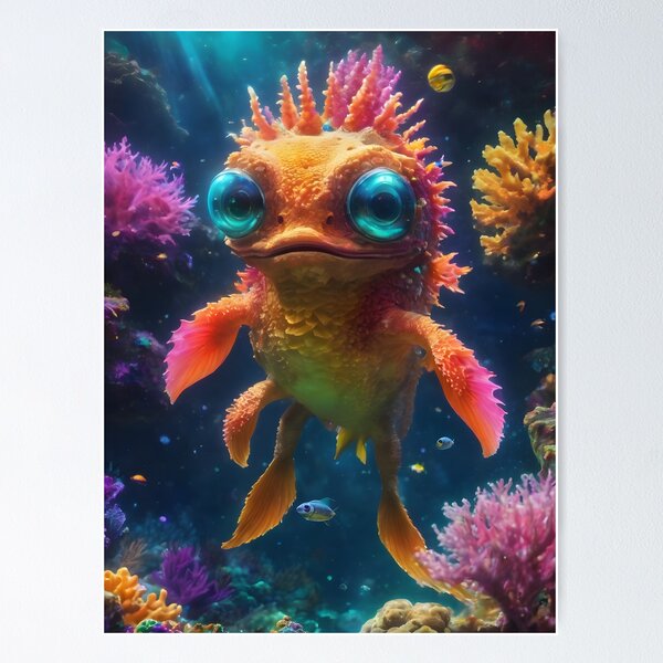 Cute Sea Monster - Design 1 Poster for Sale by Geek-Girl-Art
