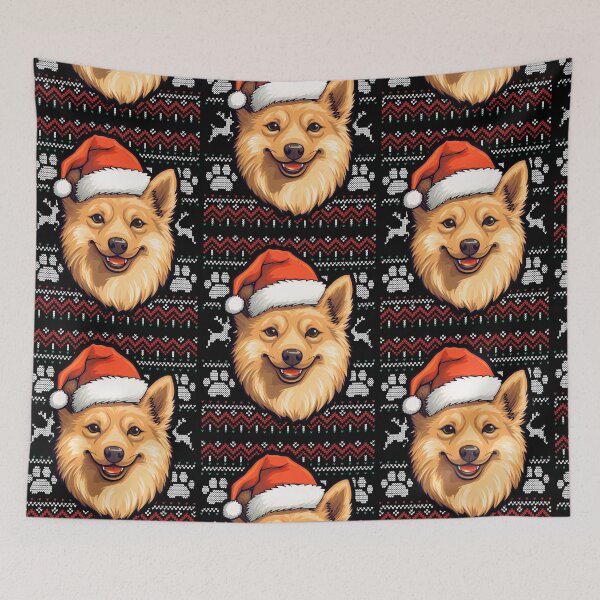Item preview, Finnish Spitz Ugly Sweater Christmas designed and sold by rafaeltto.