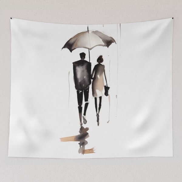 Item preview, Couple in the Rain designed and sold by Sketch-Shack.