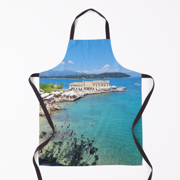 Item preview, Corfu Beach Club Paradise View Print designed and sold by HFGjewels.