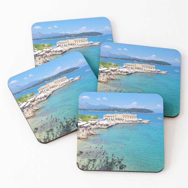 Item preview, Corfu Beach Club Paradise View Print designed and sold by HFGjewels.
