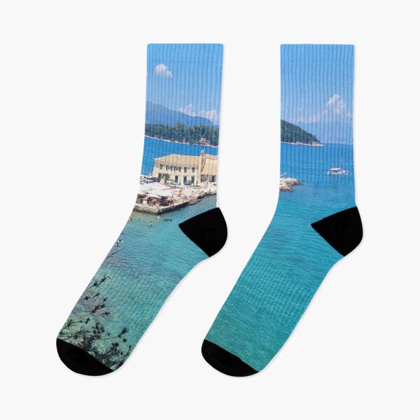 Item preview, Corfu Beach Club Paradise View Print designed and sold by HFGjewels.
