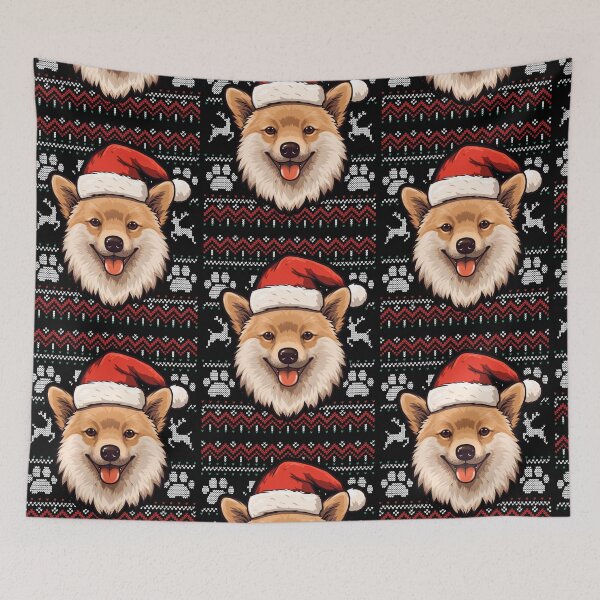 Item preview, Finnish Spitz Ugly Sweater Christmas designed and sold by rafaeltto.