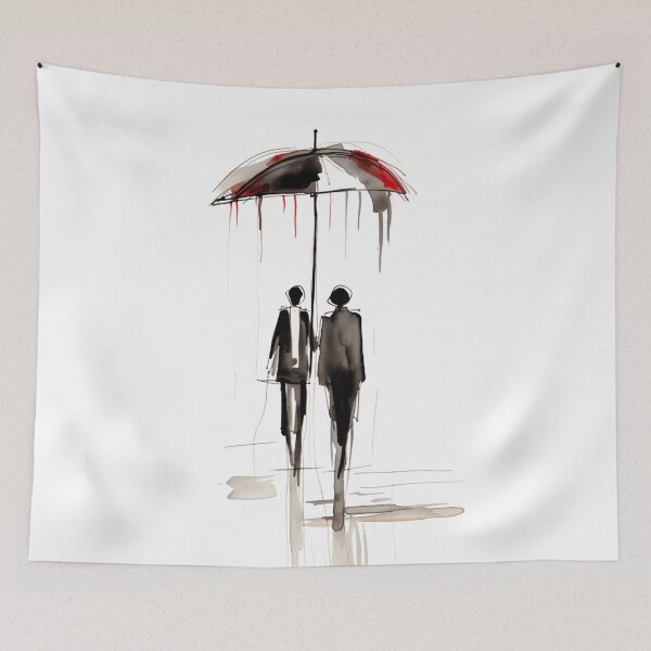 Item preview, Couple in the Rain designed and sold by Sketch-Shack.
