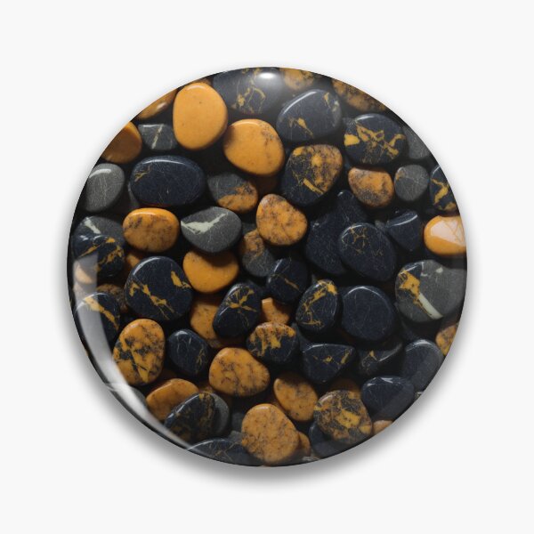 Item preview, Beautiful Smooth Colorful Pebbles Pattern - Golden Black Marbles designed and sold by Moonsiess.