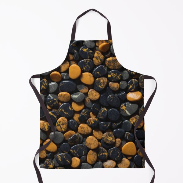 Item preview, Beautiful Smooth Colorful Pebbles Pattern - Golden Black Marbles designed and sold by Moonsiess.