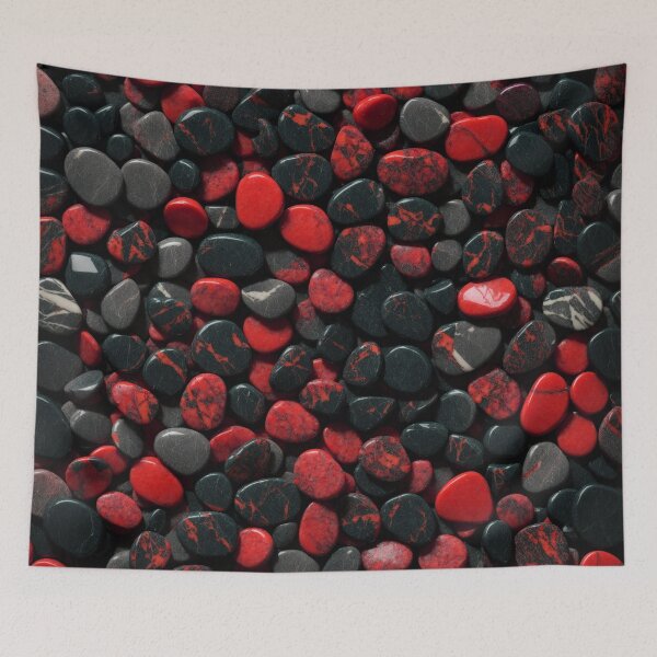 Item preview, Beautiful Smooth Colorful Pebbles Pattern - Red Black Marbles designed and sold by Moonsiess.