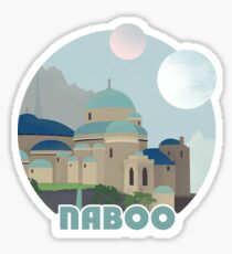 Naboo Retro Travel Poster Sticker
