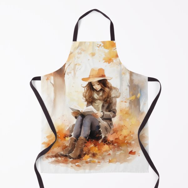 Item preview, A Watercolor Design of a Girl Reading in a Quite Forest in Autumn designed and sold by Sketch-Shack.