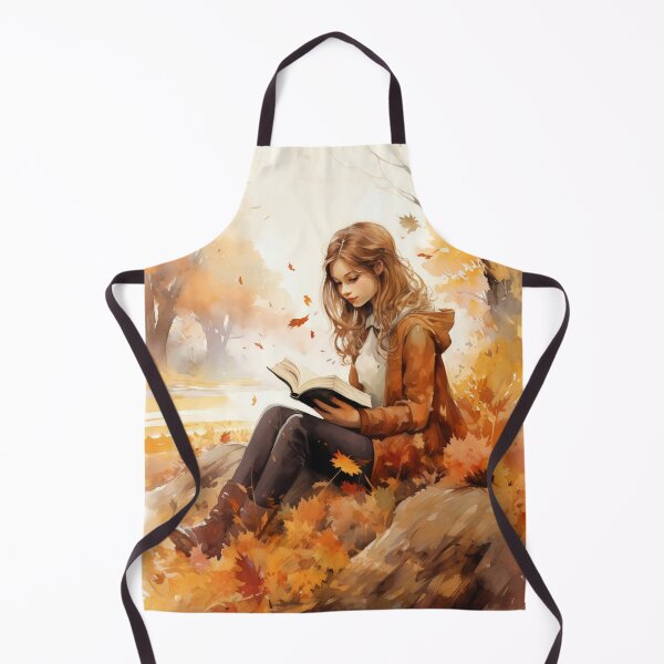 Item preview, A Watercolor Design of a Girl Reading in a Quite Forest in Autumn designed and sold by Sketch-Shack.