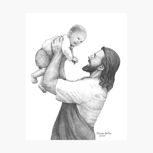Savior and Baby Boy Photographic Print