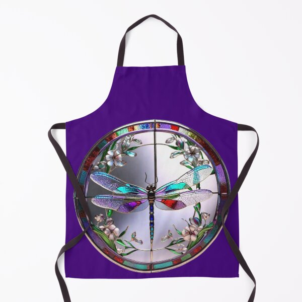 Item preview, Stained glass dragonfly in circle with flowers designed and sold by funisessential.