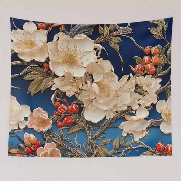 Item preview, Japanese Satsuma Ceramic Tile Design II: Floral Symphony in Satsuma Elegance designed and sold by stevepmp.