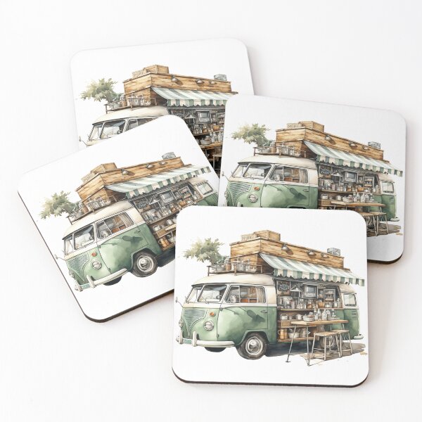 Item preview, A VIntage Watercolor Coffee Truck designed and sold by Sketch-Shack.
