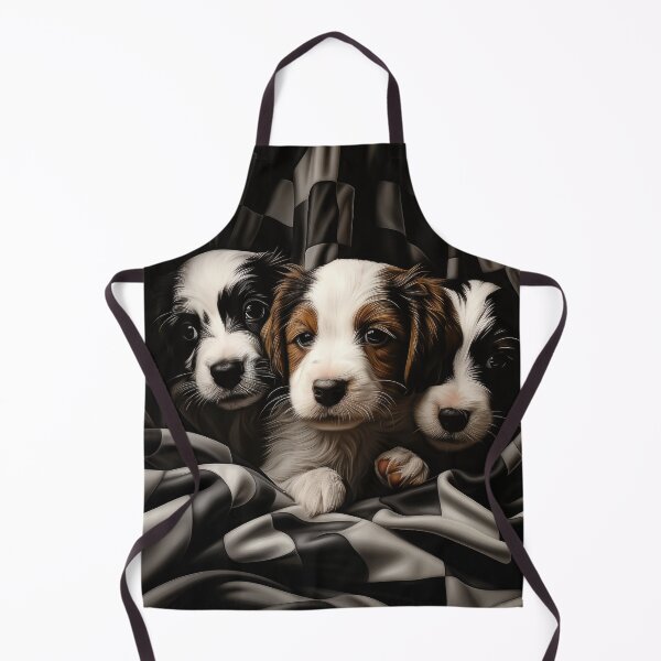 Item preview, Checkerboard Motif Puppies with Blanket designed and sold by Shannon Hilson.