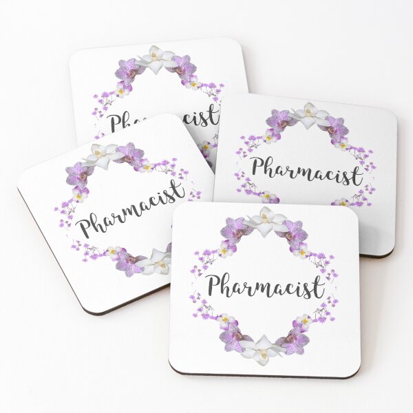 Artikelvorschau, Apotheker Lila Blumenmuster entworfen und verkauft von PharmDLight.