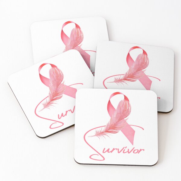 Item preview, Breast Cancer Survivor Pink Ribbon with Feather designed and sold by StoryCloudStudio.