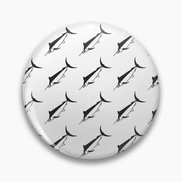 Item preview, Cute Black Marlin Fish in Black and White designed and sold by fruttidimare.